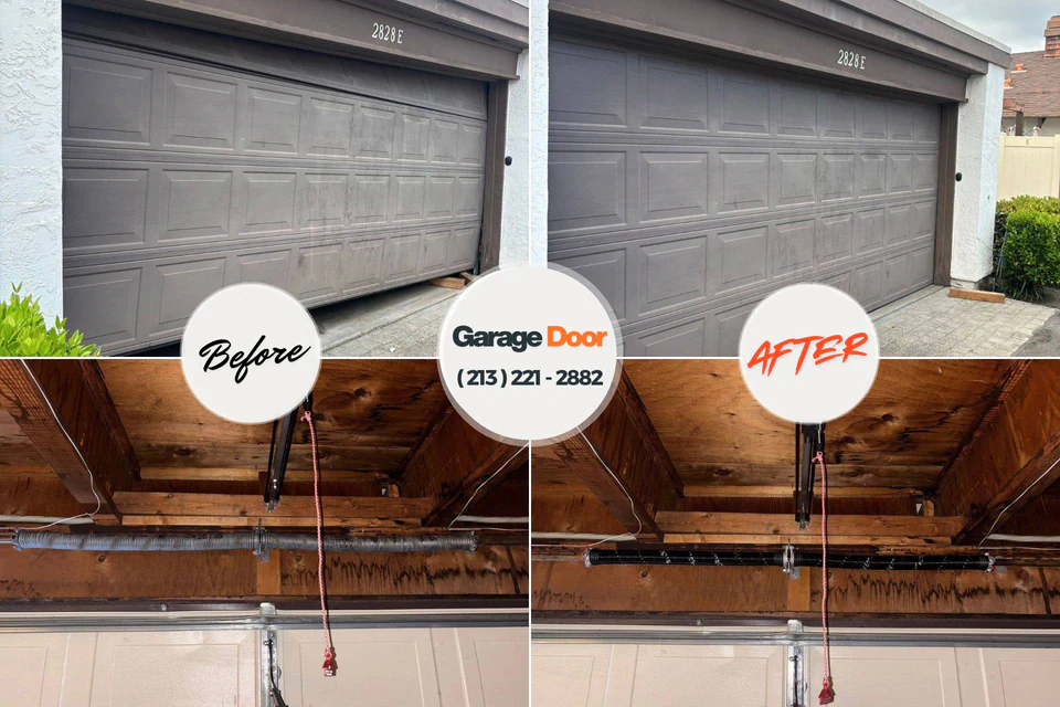 Before and after: garage door repair Shasta Lake, CA